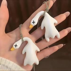 Key Holders Color-Changing Roast Duck Keychain Car Creative Ornament Cute Interior Decorations Cute Key Pendant