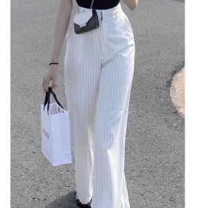 💥[Q080] Quần ống suông CULOTTES KẺ SỌC phối túi và lưng chun phía sau co giãn dễ phối đồ - L2M