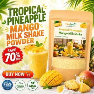 Tropical Pineapple Mango Milkshake 100G – Sweet Tropical Taste Refreshing & Skin Glow Healthy Hair Nails Energy Drink