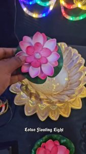 6Color Diwali Floating Water Lotus Lamp Deepavali decoration item Deepavali Floating Waterproof Artificial Lotus Lamp