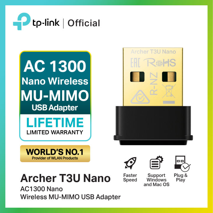 TP-Link Archer T3U Nano AC1300 Nano Wireless MU-MIMO USB Adapter ตัวรับ ...
