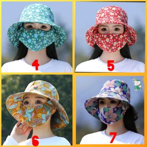 Nón Hoạ Tiết Chống Nắng Khẩu Trang Liền bảo vệ vùng mặt khỏi ánh nắng trực tiếp