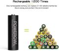 Rechargeable AA Batteries with Charger, POWEROWL 8 Pack of 2800mAh High Capacity Low Self Discharge Ni-MH Double A Batteries with Smart 8 Bay Battery Charger (USB Fast Charging, Independent Slot). 