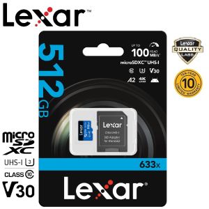 Lexar 512GB Micro SDXC 633x with SD Adapter (100MB/s)