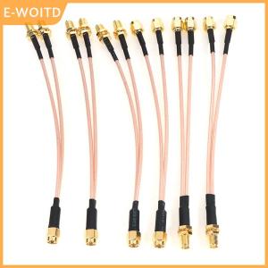 【E-WOITD】 SMA to 2X SMA Male Female Y type Splitter Combiner Jumper Cable Pigtail