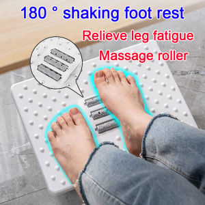 【180° shake Massage roller】 ergonomic office foot rest Anti-slip Antibacterial Massage foot stool foot rest under office desk