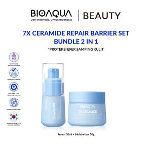 BIOAQUA BEAUTY 7X Ceramide Skincare Paket Repair Barrier Set With Moisturizer Cream/Hydrating Toner/Serum Wajah/Gentle Cleanser