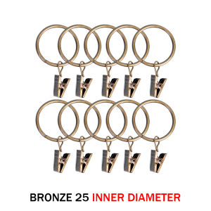 10pcs/pack Curtain Ring Rod Clip Anti-rust Retro Metal Shower Curtain Ring Clip For 25/35mm Shower Curtain Rod Clip Home Decor Accessories