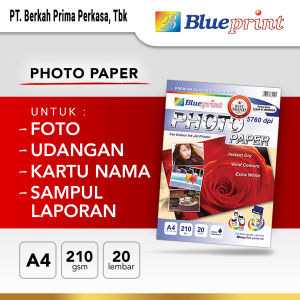 Kertas Foto A4 BLUEPRINT Glossy Photo Paper 210 Micron A4 - 20 Lembar
