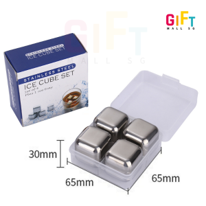 【SG Ready Stock】Reusable Ice Cube Stainless Steel 304 Set Kit Tongs & Plastic Tray Beer Wine Whiskey Cooling Freezers
