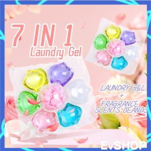 7 IN 1 Flower Laundry Gel With Scent Beads Gel Pod Detergent Softener Washing Cleaner Concentrate Cleaning Fragrance Gel