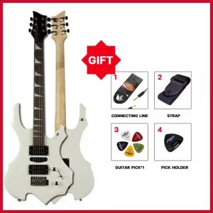 KAWES Shaped Sycamore Wood Electric Guitar Acoustic Guitar 24 Tone Position Beginner Starter Kit