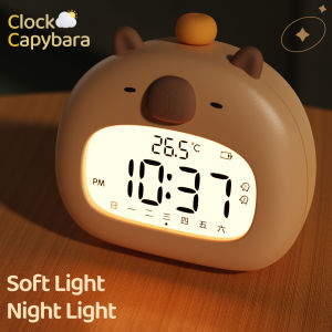 LED Capybara Night Light Cute Capybara Alarm Clock USB Rechargeable Timer Desktop Decoration Alarm Clock Ornaments Children Gift2026