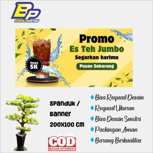Spanduk Banner Es Teh Jumbo 200X100 Cm Request Desain