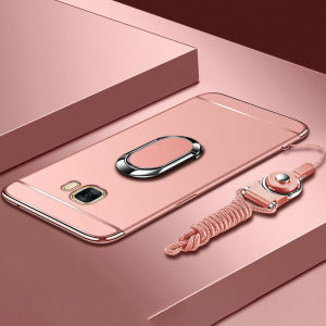 LANLIN For Samsung Galaxy C9 Pro / C9 / C7 Pro / C7 Phone Case Ultra Thin Matte Hard PC Holder Casing For Samsung C9 Pro Case With Free Ring Stand Holder & String