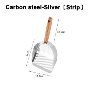 Cat Litter Scoop Stainless Steel Long Wood Handle Clump Removal Rust Proof Durable Pet Toilet Cleaning Tool Shovel