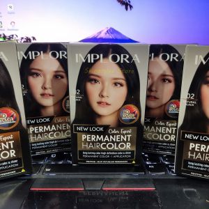 Cat Hitam Natural Implora penutup uban (2x30ml) Permanent Hair Color