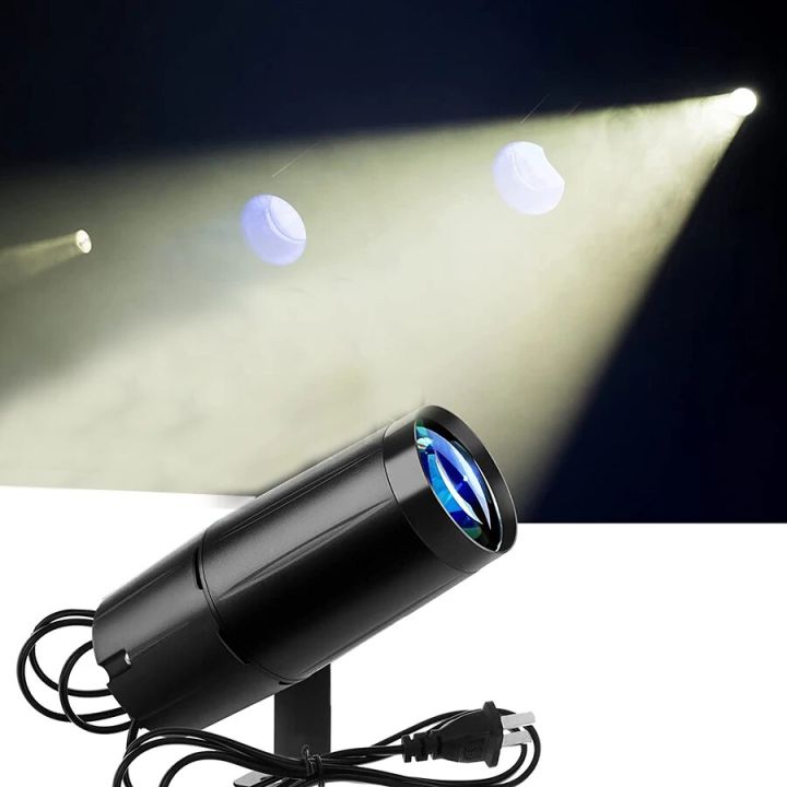 5W Mirror Ball Pin Spot Light White LED Stage Lighting Disco Mirror