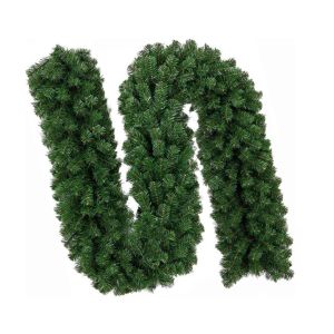 NUVOX 8.9FT Garland for Christmas Decorations Non-Lit Soft Green Holiday Decorations for Outdoor or Indoor Use Premium Quality Christmas Garland Home Garden Wedding Party Decorations