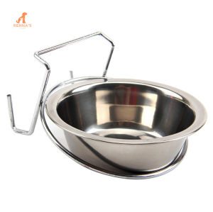 Rennas Dog Hanging Metal Hook Stainless Bowl Dog Bowl Pet Bowl Cat Bowl for Dog Feeding Bowl Feeder