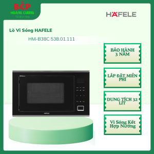 Hafele 538.01.111 Lò Vi Sóng HM-B38C 32L – Inox cao cấp – Kính đen cách nhiệt – Cảm ứng hiện đại – Màn hình LED – Đèn chiếu sáng – Chính hãng