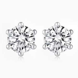 QUEENSUN 18k gold diamond earrings Lab Grown Diamond，UFO earrings round surrounded by diamonds sparkling earrings custom earrings diamond custom earrings飞碟耳环