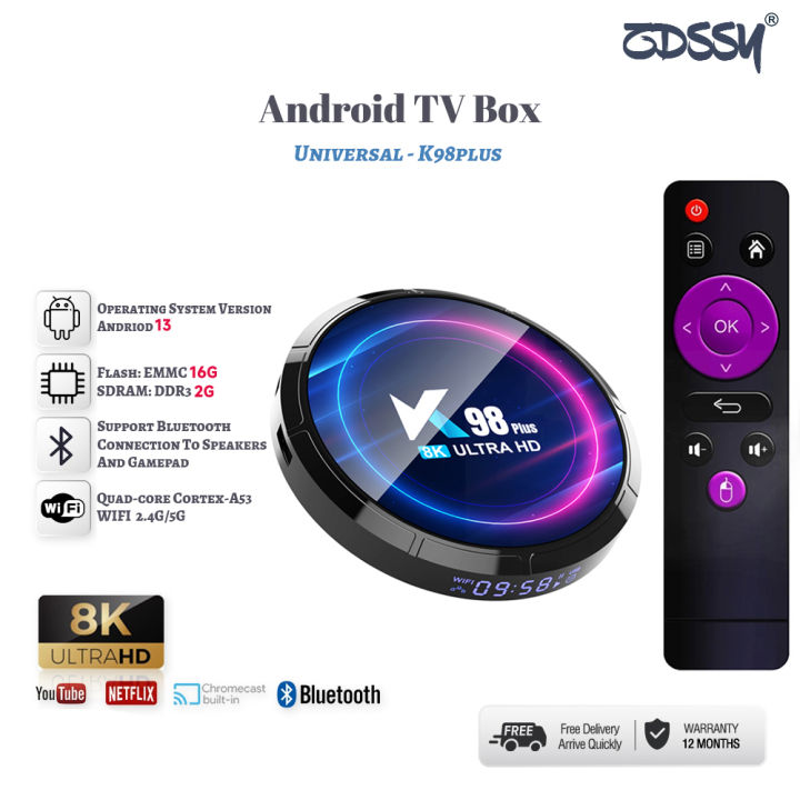 mới K98 cộng với bộ giải mã TV thông minh 2.4G & 5.8G wifi6 BT Android ...