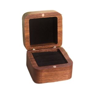 SIQIN 1/2 Slots Spade Wood Rings Holder Square Luxury Jewelry Organizer Portable Storage Rings Display Case Couple