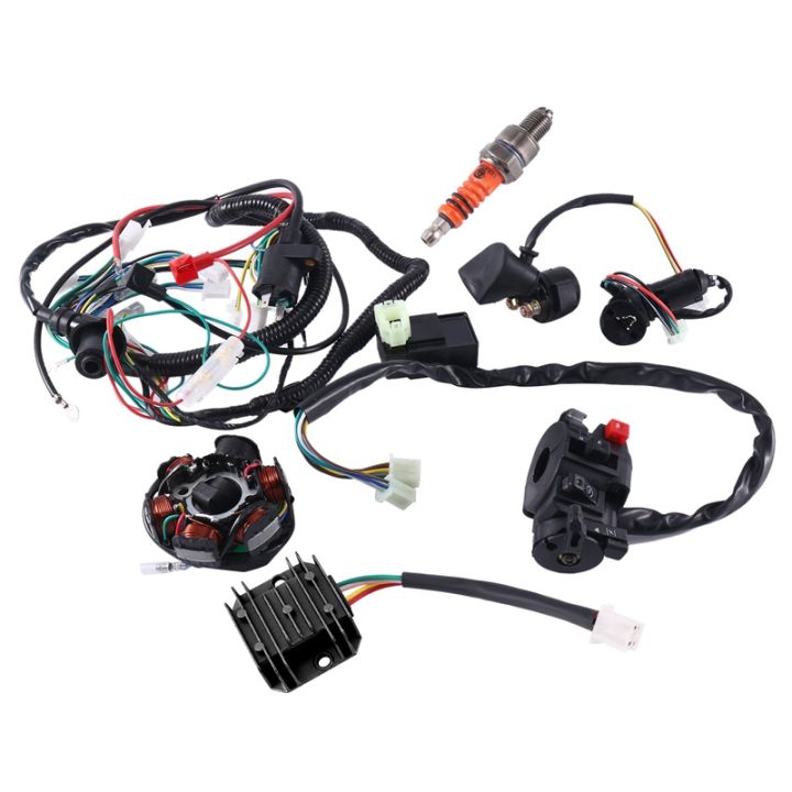 ATV Wiring Harness Kit, with Stator Regulator Ignition Switch Solenoid