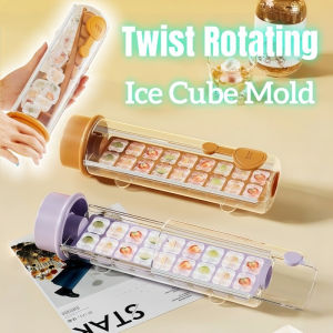 Twist Rotating Ice Cube Mold Box Silicone Easy Release Homemade Ice Maker for Daily Use Ice Making