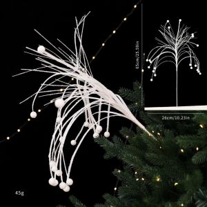 FUDESHE Tự làm dây chuyền cây thông Noel Cành cây lấp lánh Sáng bóng Đồ trang trí Giáng sinh Sáng tạo dây chuyền lá Giáng sinh Trang trí Giáng sinh