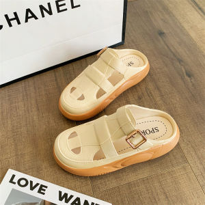 IELGY Platform Slippers Womens New Stylish Cut-Out Color-Blocked Beach Sandals