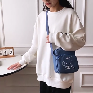 กระเป๋าเงินแบบสะพายอเนกประสงค์ผ้าแคนวาสสำหรับกระเป๋าพาดลำตัวสำหรับผู้หญิงขนาดเล็กสไตล์วินเทจกระเป๋าสะพายไหล่