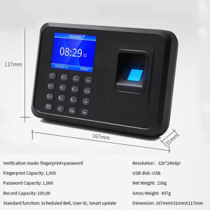 Attendance Thumbprint Machine Biometric Fingerprint Attendance Machines Absence Punch Card Thumbprint Attendance Mesin Kehadiran 考勤打卡机指纹