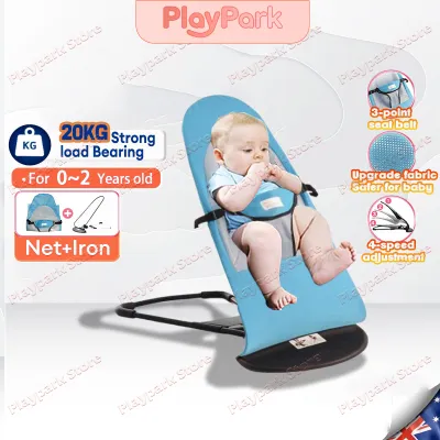 Playpark Rocking Chair for Baby Pro Upgraded Style Foldable Bouncer for Newborn with Music & lighting & Toy