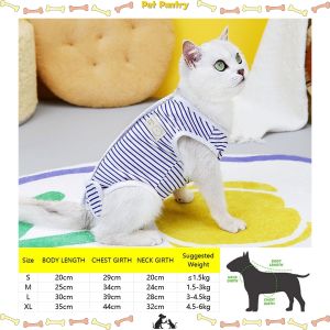 【Booming】 Pet Pantry AQUARZOO Cat Clothes S-XLPet Cat Recovery SuitSterilization Care Pet After Anti-Lick VestFemale Cat Onesie Weaning Clothing