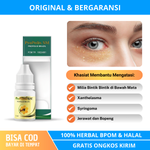 Obat Milia Penghilang Bintik Putih Milia di Bawah Mata Milia di Kelopak Mata Milia di Hidung Beruntusan di Wajah Jerawat dan Bekas Jerawat Syringoma Xanthelasma - Propolis SM