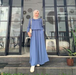 Gamis dres viral terbaru 2023 Gamis dres kekinian remaja wanita Gamis dres ootd kekinian wanita remaja others Midi Dres wanita remaja kekinian Baju midi dres korea wanita terbaru kekinian viral baju dres korea wanita