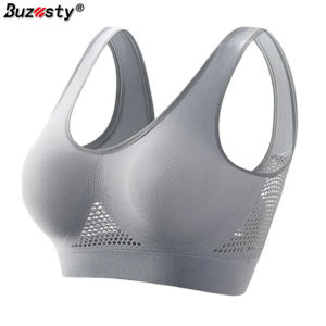 Buzesty Women Yoga Sport Bra Breathable Fitness Running Active Vest Padded Crop Tops Underwear Gym Yoga Top Bras