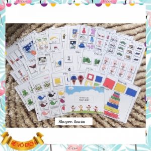 SALE! [HỌC LIỆU cho bé] NHẬN BIẾT - học liệu bóc bán - Đồ chơi giáo dục sớm Montessori cho bé