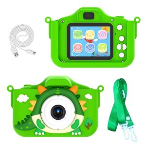X12S 4800W New HD Dual Camera Cartoon Dinosaur Mini Digital Camera Kids Photo Camera Birthday Gift