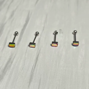 Sturdy Stainless Steel Rectangular Tongue Rings In Vibranting Elegant fot Trendy Trendsetters and Punk Styles Lovers