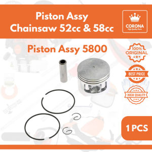 Piston Assy Seher Senso Chainsaw 5200 5800 Komplit Ring Clip Pin Lengkap Mesin Gergaji Kecil 52CC 58CC