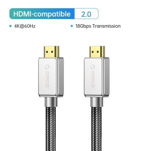 ORICO 4K 8K HDMI-สายเคเบิลที่เข้ากันได้2.1 8K 60Hz 48Gbps สายเคเบิลดิจิตอลความเร็วสูงพิเศษสำหรับ Xiaomi กล่องทีวี PS5 EARC Dolby Atmos HDR