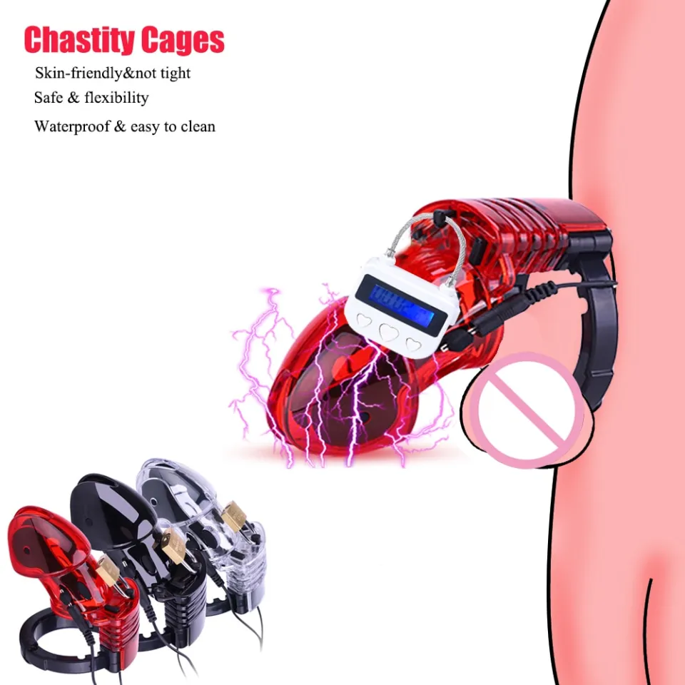 Remote Control Electric Shock Set Chastity Cage penis ring Adult Sex Toys  For Men Penis Stimulate Delay Time Electro Sex Product | Lazada