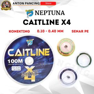 Senar Pancing PE X4 Neptuna Caitline 100 Meter Japan Quality 0.10 S/D 0.40 MM KuatRinganTahan Putus Konekting Multicolour