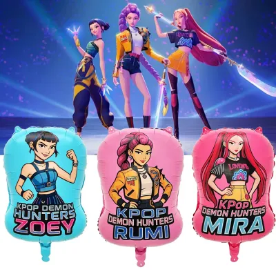 【Best Seller】3 X large Kpop Demon Group Foil Birthday Party Balloons Rumi Zoey K Pop Gift