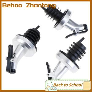 Behoo 3pcs Stainless Steel Wine Bottle Stopper Liquor Bottle Pourer Stopper Dispenser