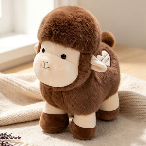 Super Cute Happy Little Sheep Plush Toys Soft Fluffy Smile Little Sheep Doll Lovely Warm Hugging Appease Animal Doll