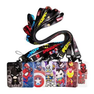 เลนแม็กซ์ Sampul Kartu ป้องกันรถบัสสำหรับผู้หญิงผู้ชายที่ใส่บัตรที่ใส่บัตรประจำตัวกัปตันนักเรียนสายคล้องคอ Marvel ใช้ในสำนักงานการ์ดอูปกรณ์การรียน